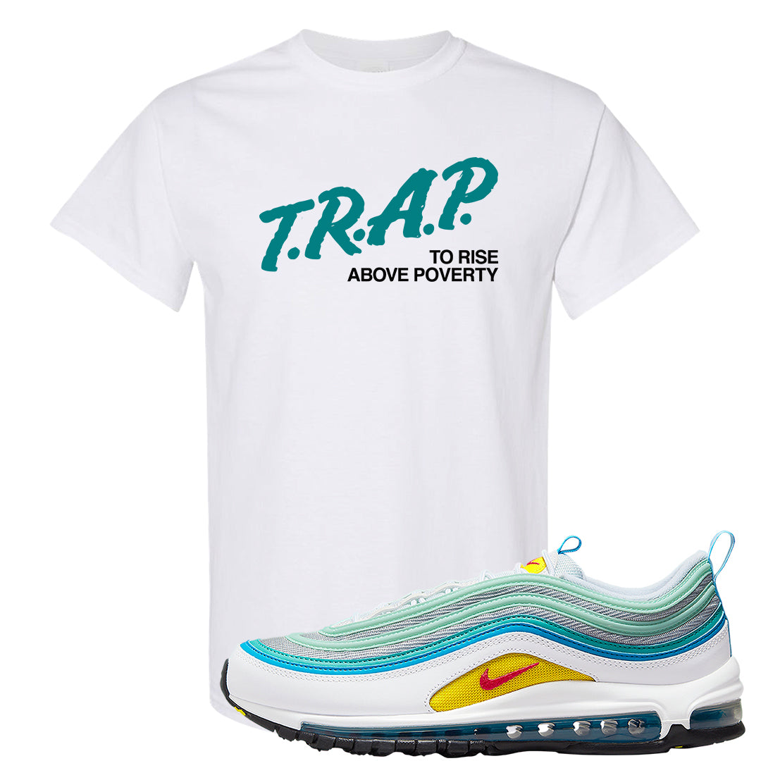 Spring Floral 97s T Shirt | Trap To Rise Above Poverty, White