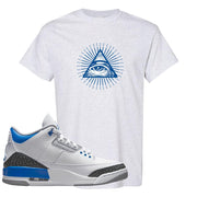 Racer Blue 3s T Shirt | All Seeing Eye, Ash