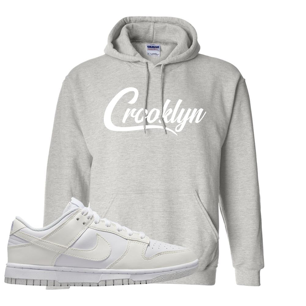 Move To Zero White Low Dunks Hoodie | Crooklyn, Ash