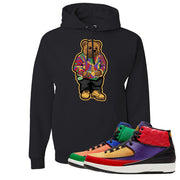 WMNS Multicolor Sneaker Black Pullover Hoodie | Hoodie to match Nike 2 WMNS Multicolor Shoes | Sweater Bear