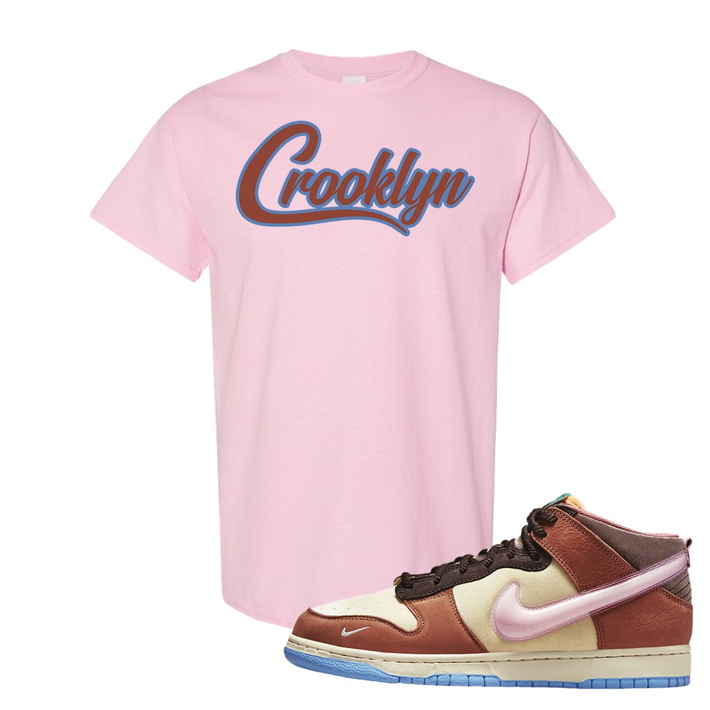 Chocolate Milk Mid Dunks T Shirt | Crooklyn, Light Pink