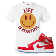 Barcelona Sweater Mid 1s T Shirt | Smile Life Is Beautiful, White