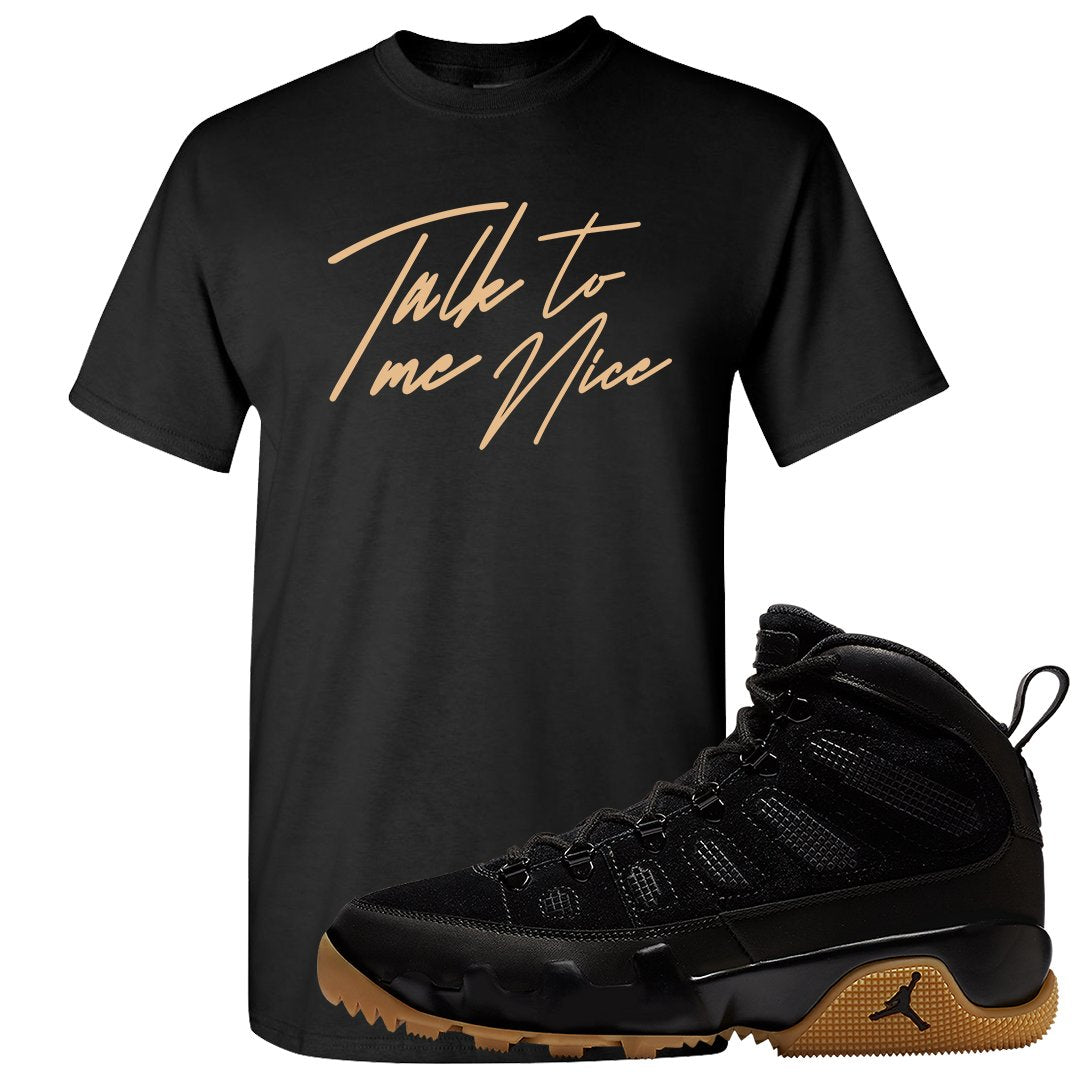 NRG Black Gum Boot 9s T Shirt | Talk To Me Nice, Black