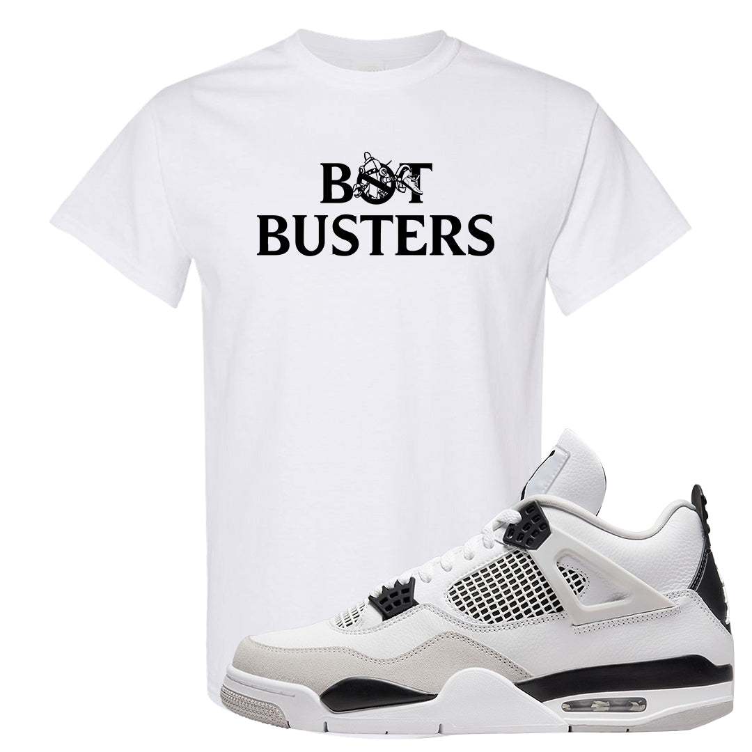 Military Black 4s T Shirt | Bot Busters, White