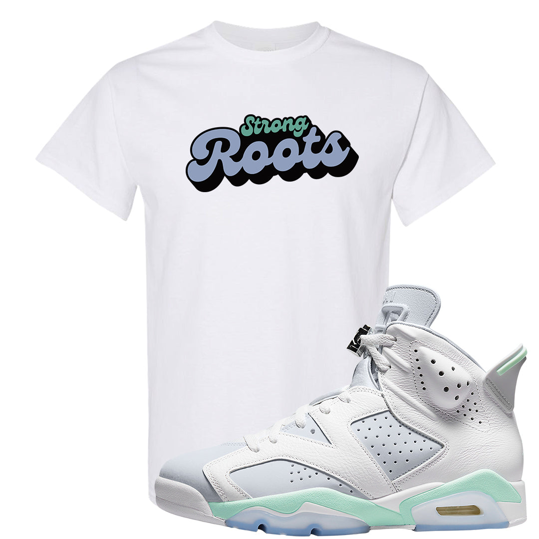 Mint Foam 6s T Shirt | Strong Roots, White