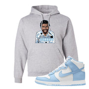 Aluminum High Dunks Hoodie | Escobar Illustration, Ash