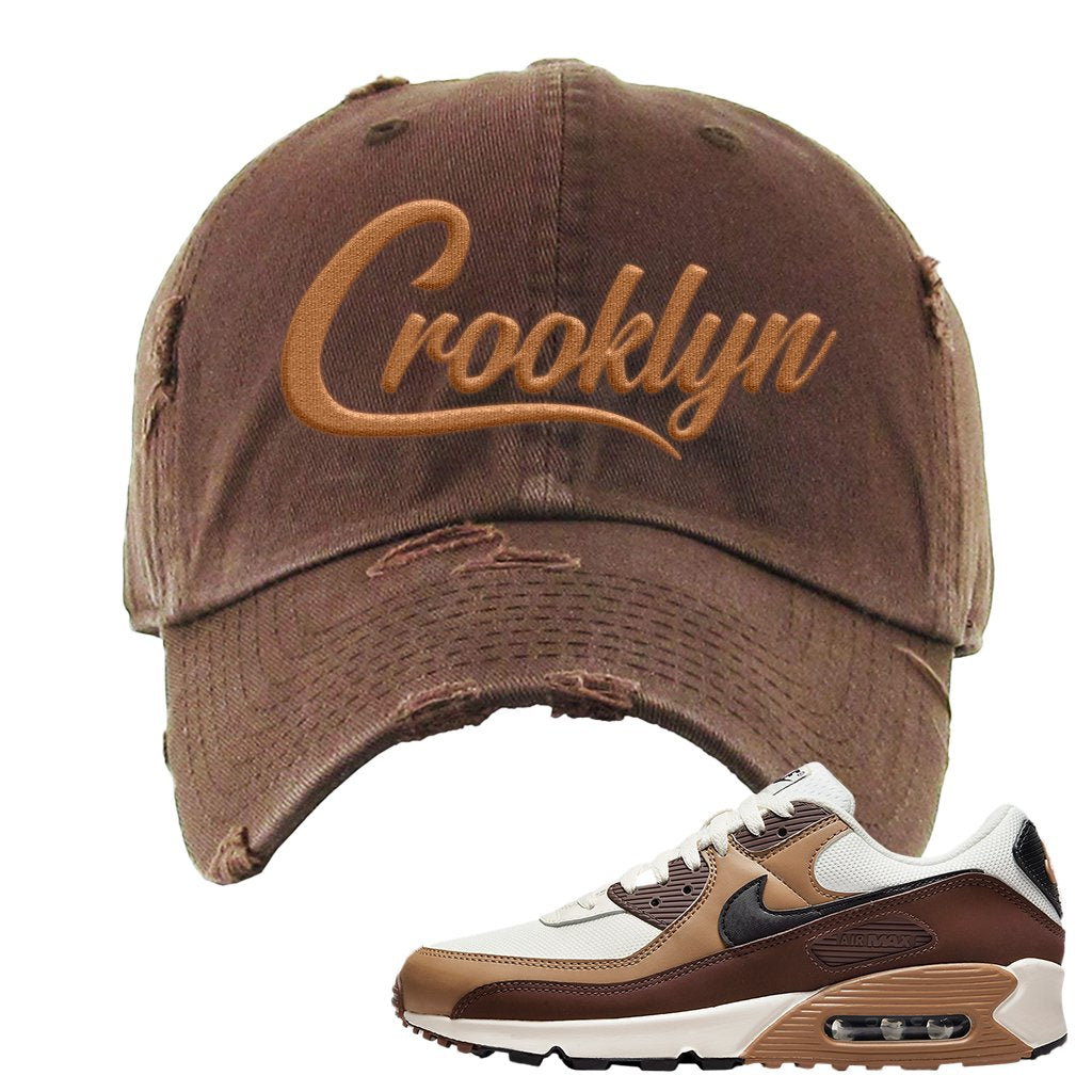 Air Max 90 Dark Driftwood Distressed Dad Hat | Crooklyn, Brown