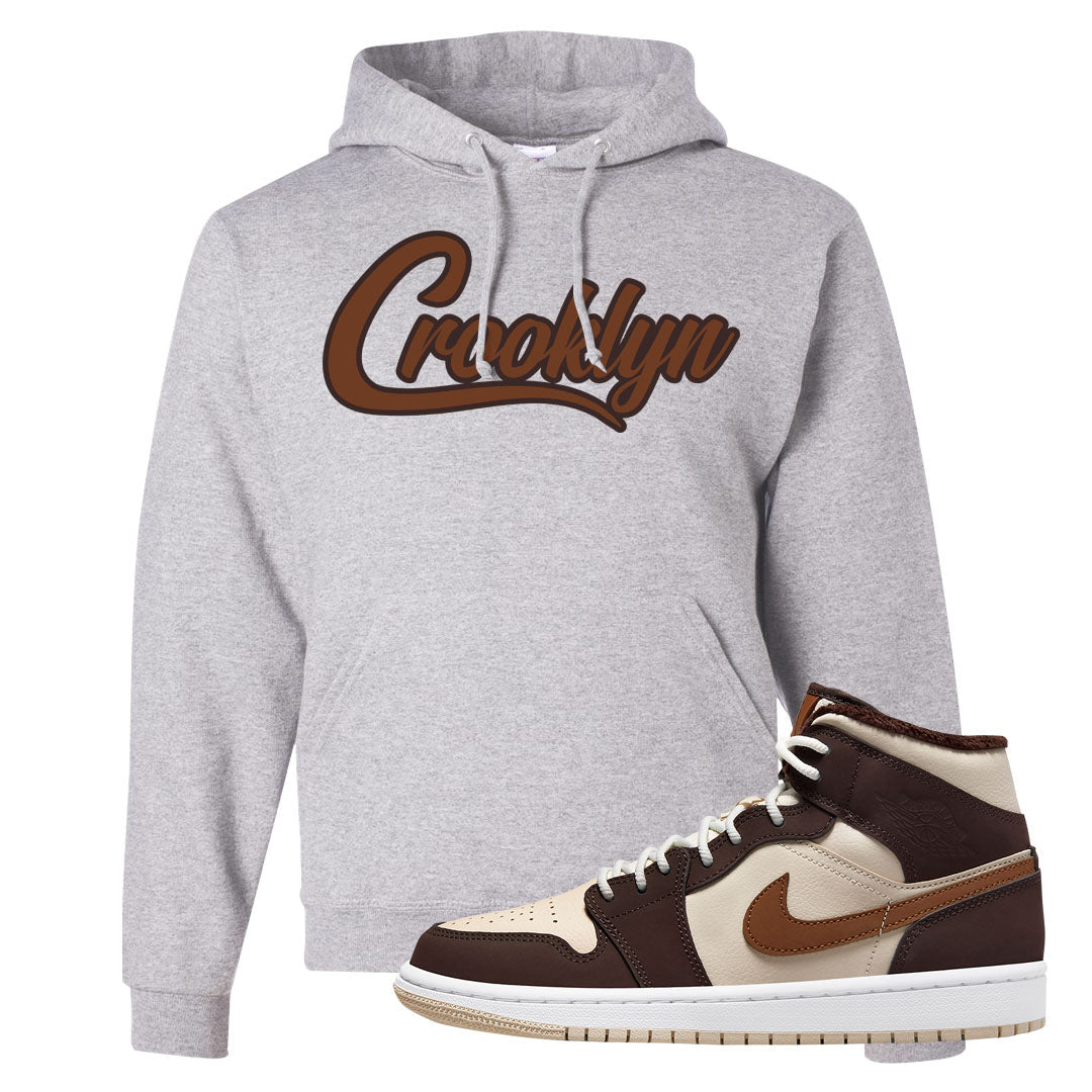 Brown Fleece Mid 1s Hoodie | Crooklyn, Ash