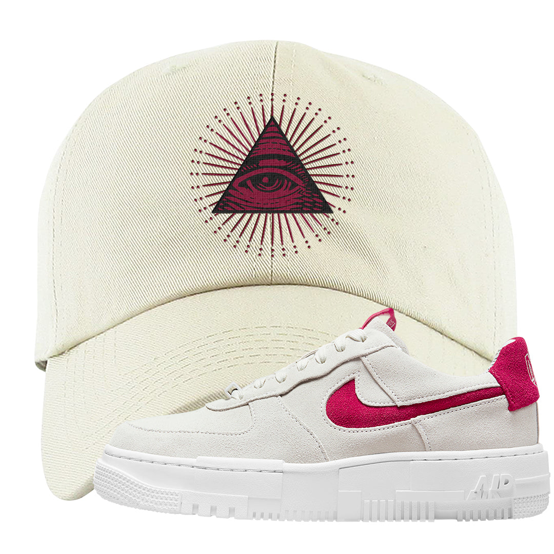 Mystic Hibiscus Pixel AF1s Dad Hat | All Seeing Eye, White