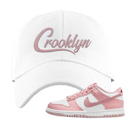 Pink Velvet Low Dunks Dad Hat | Crooklyn, White