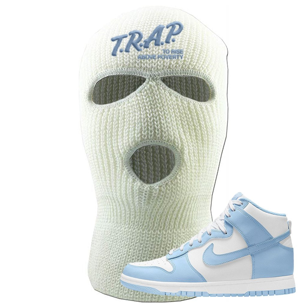 Aluminum High Dunks Ski Mask | Trap To Rise Above Poverty, White