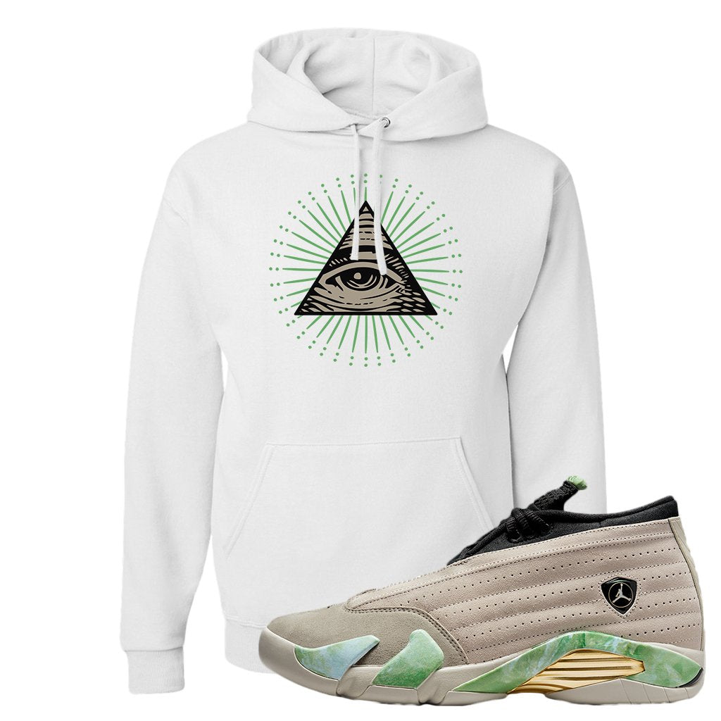 Fortune Low 14s Hoodie | All Seeing Eye, White