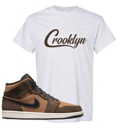 Earthy Brown Mid 1s T Shirt | Crooklyn, Ash