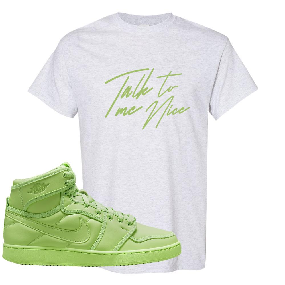 Neon Green KO 1s T Shirt | Talk To Me Nice, Ash