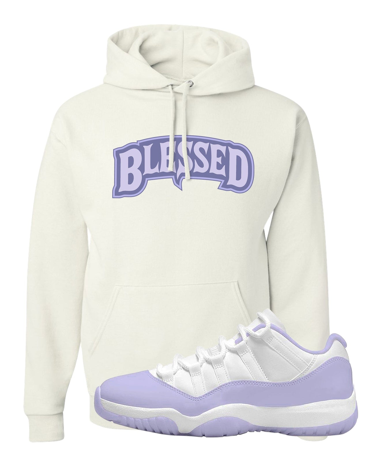 Pure Violet Low 11s Hoodie | Blessed Arch, White