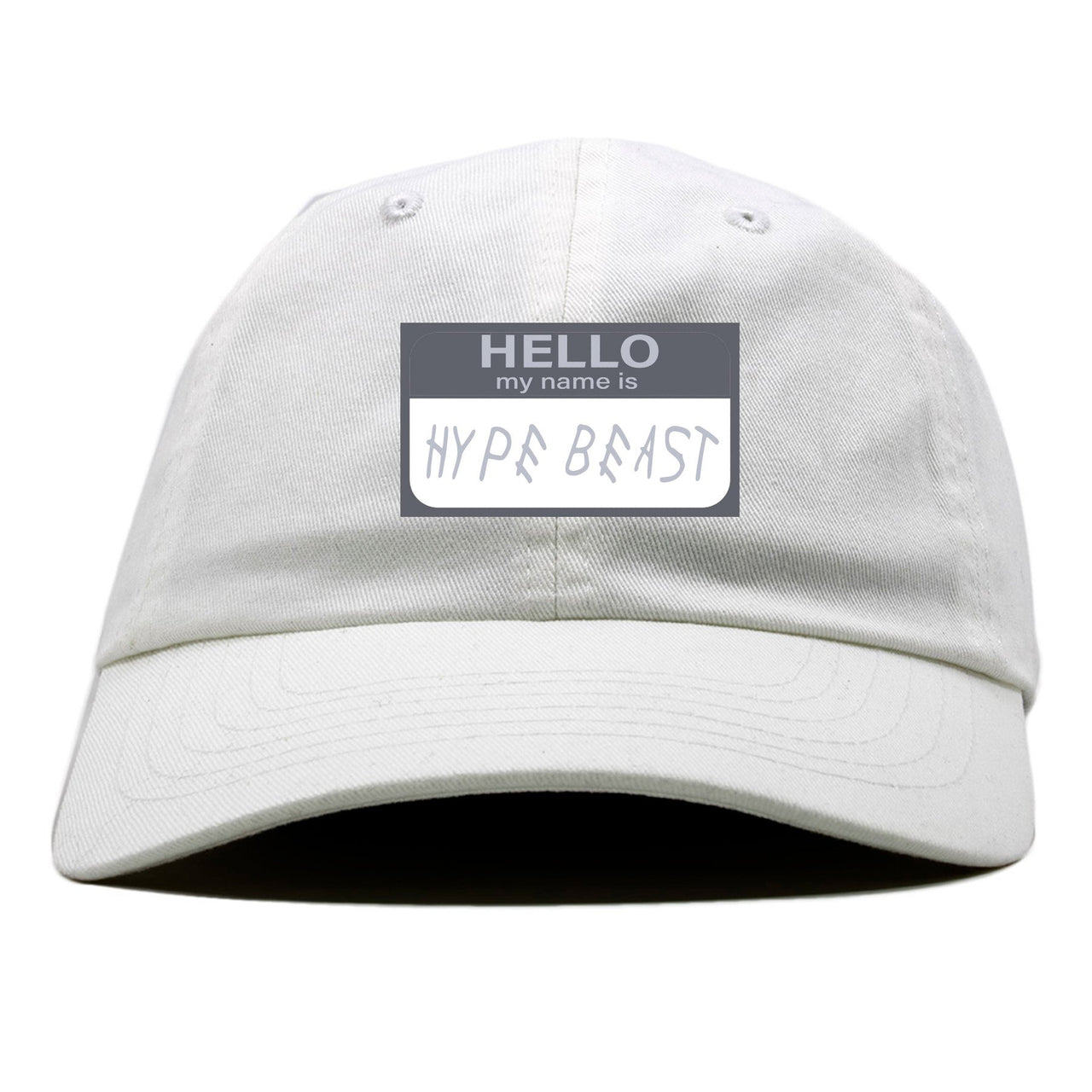 Analog 700s Dad Hat | Hello My Name Is Hype Beast Woe, White