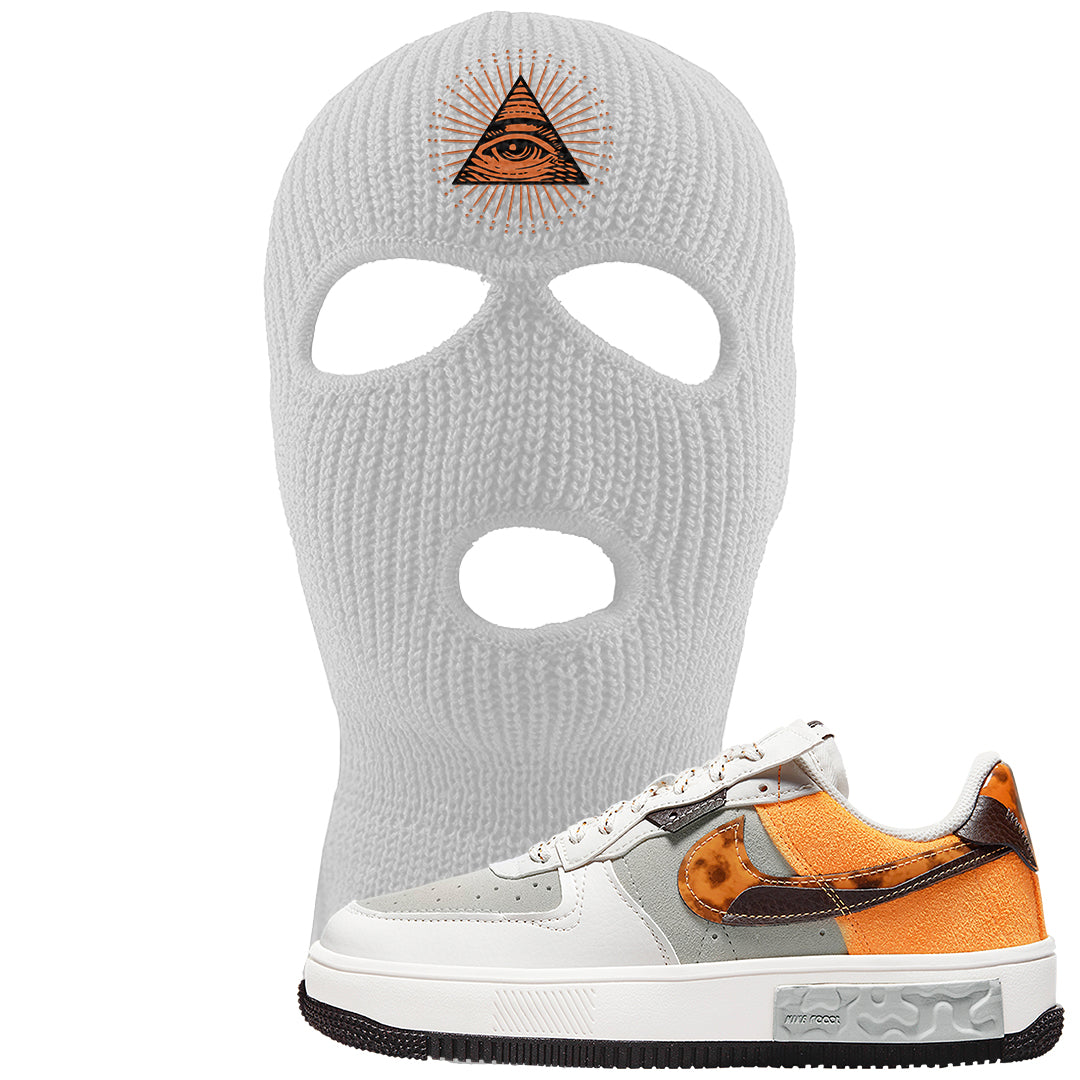 Tortoise Shell AF 1s Ski Mask | All Seeing Eye, White