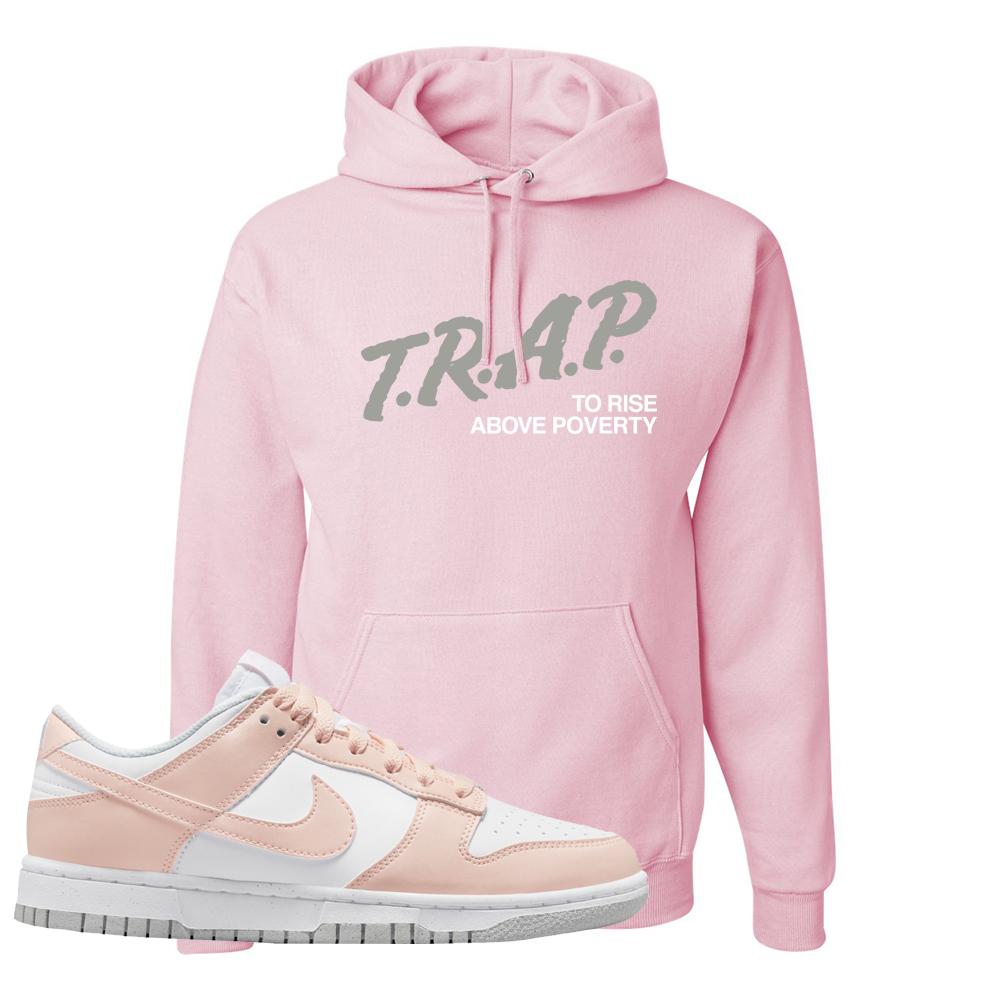 Move To Zero Pink Low Dunks Hoodie | Trap To Rise Above Poverty, Light Pink