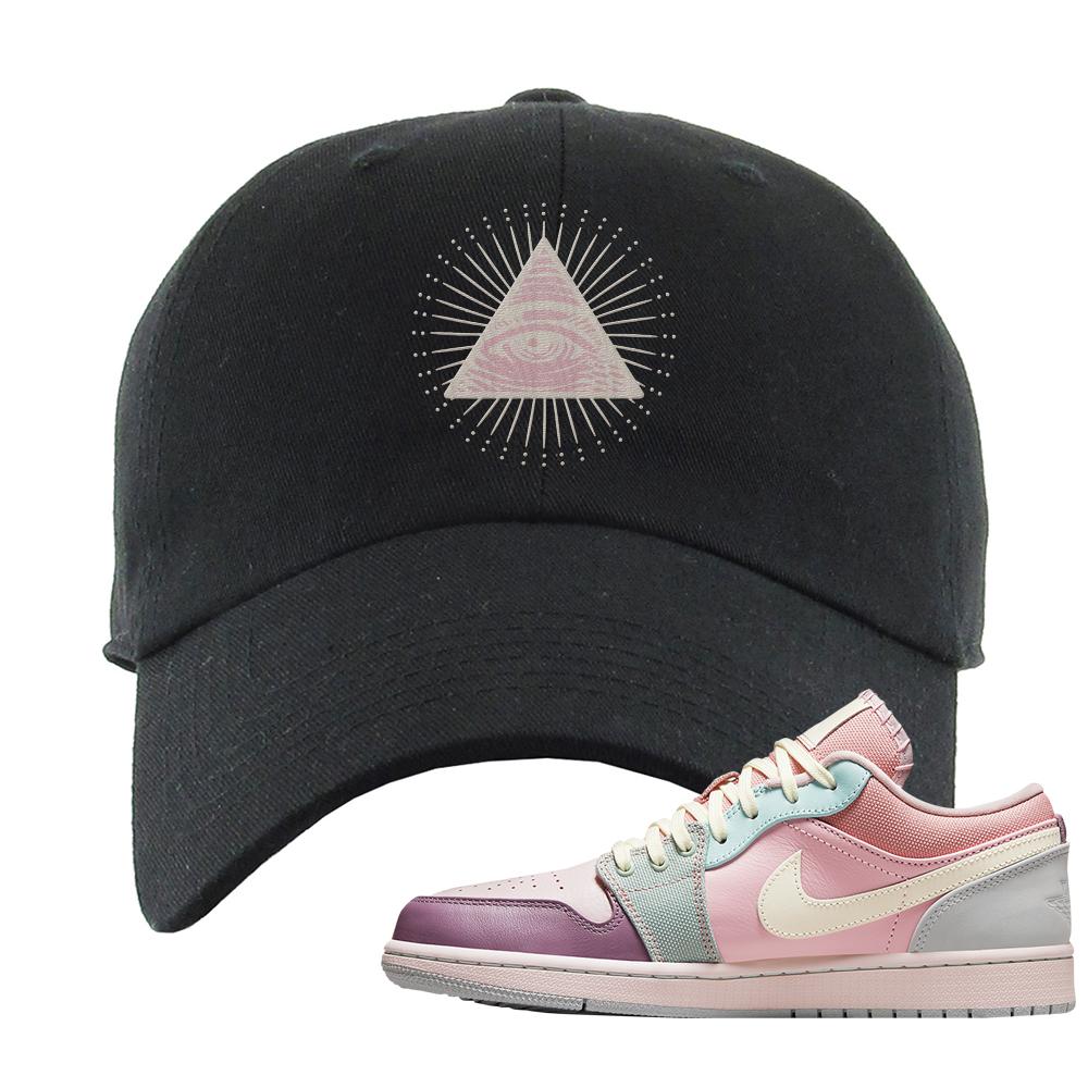 Air Jordan 1 Low Pastel Dad Hat | All Seeing Eye, Black