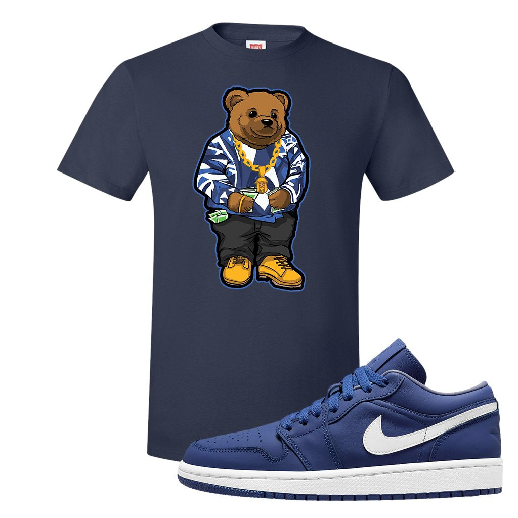 WMNS Dusty Blue Low 1s T Shirt | Sweater Bear, Navy