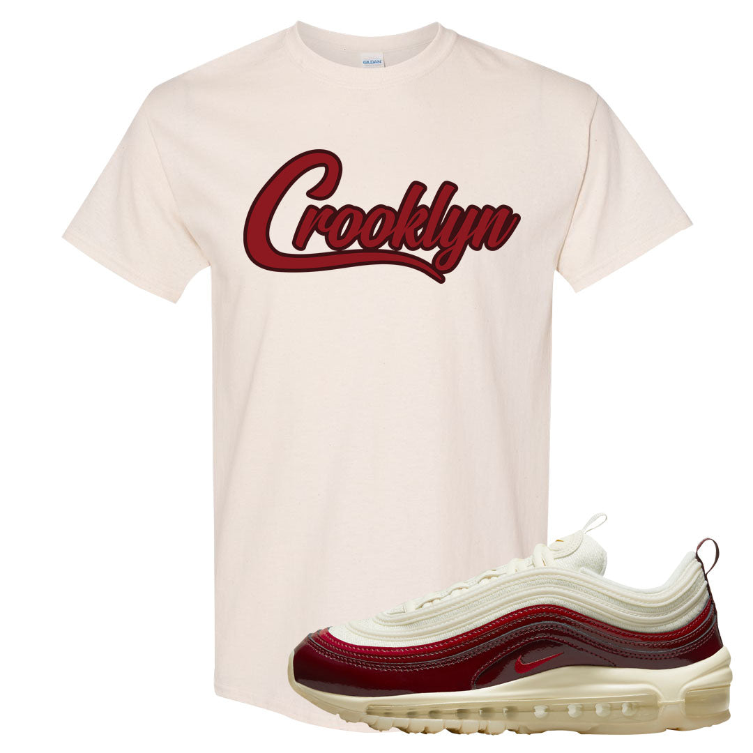 Dark Beetroot 97s T Shirt | Crooklyn, Natural