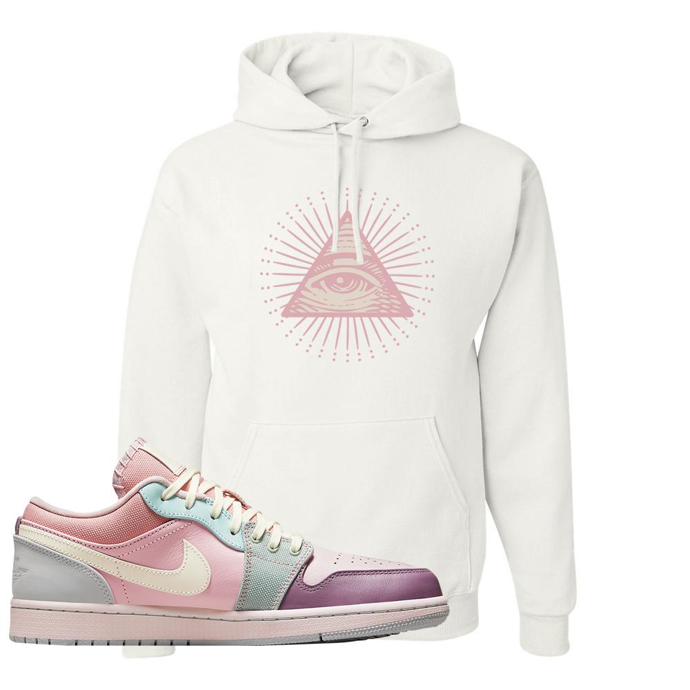 Air Jordan 1 Low Pastel Hoodie | All Seeing Eye, White