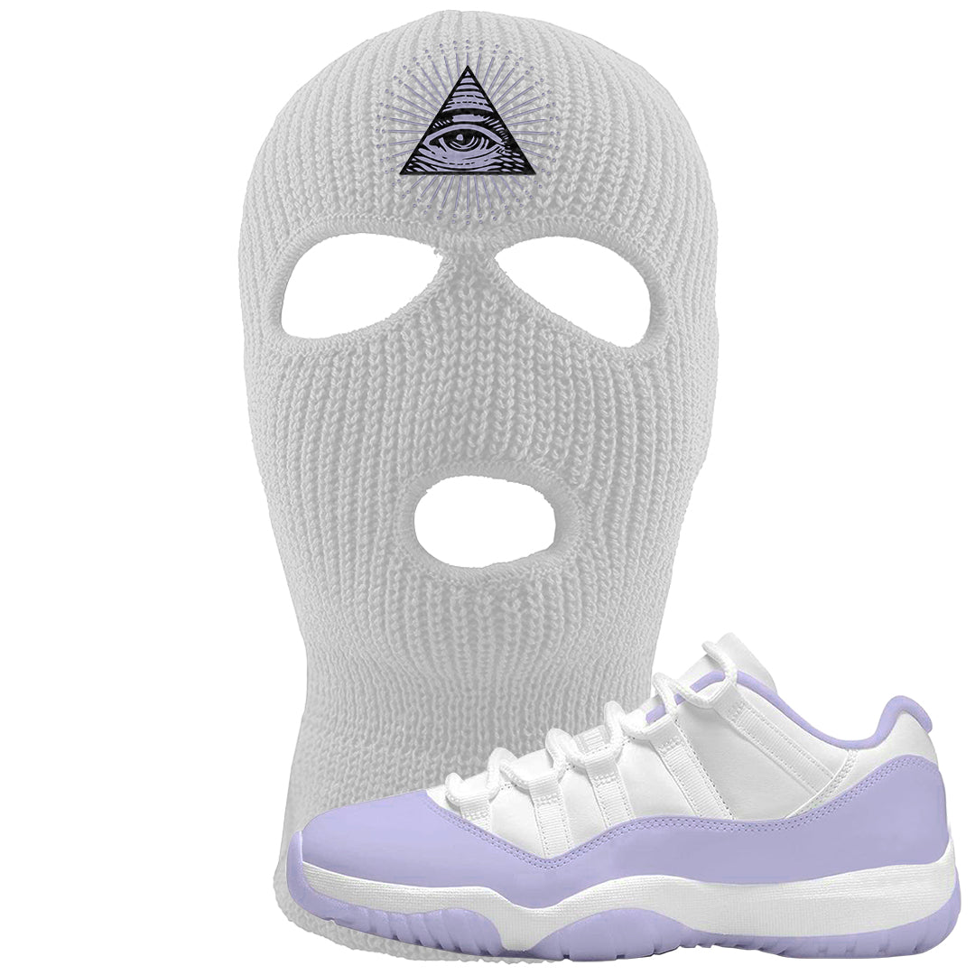 Pure Violet Low 11s Ski Mask | All Seeing Eye, White