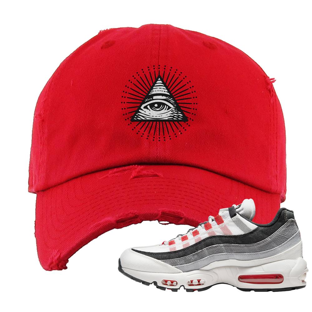 Comet 95s Distressed Dad Hat | All Seeing Eye, Red