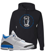 Racer Blue 3s Hoodie | Cash Rules Everything Around Me, Black