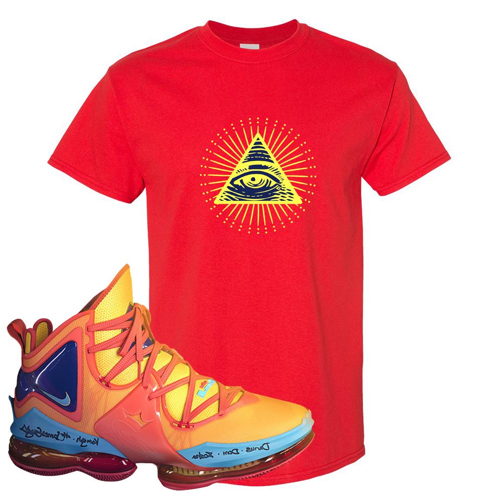 Lebron 19 Tune Squad T Shirt | All Seeing Eye, Red