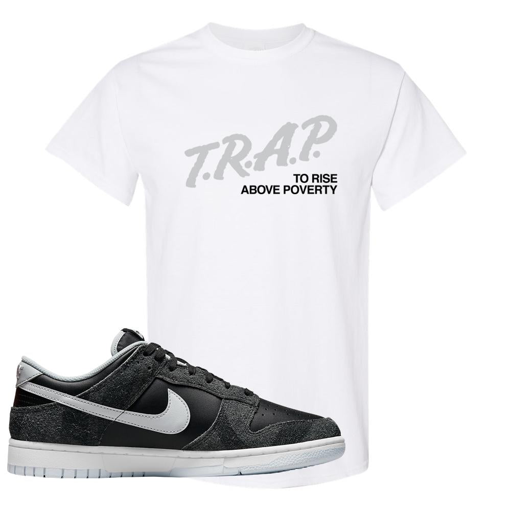 Zebra Low Dunks T Shirt | Trap To Rise Above Poverty, White