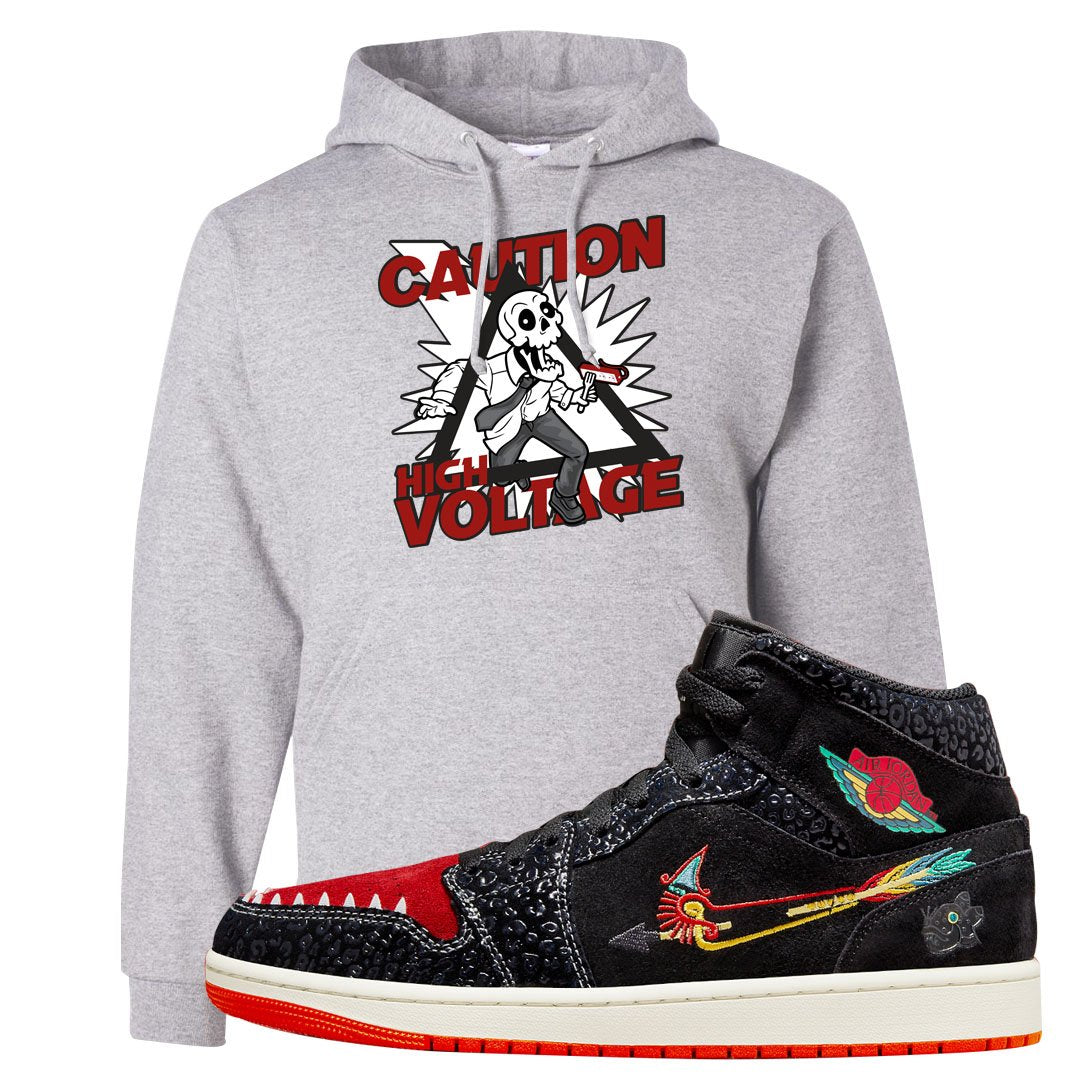 Always Familia Mid 1s Hoodie | Caution High Voltage, Ash