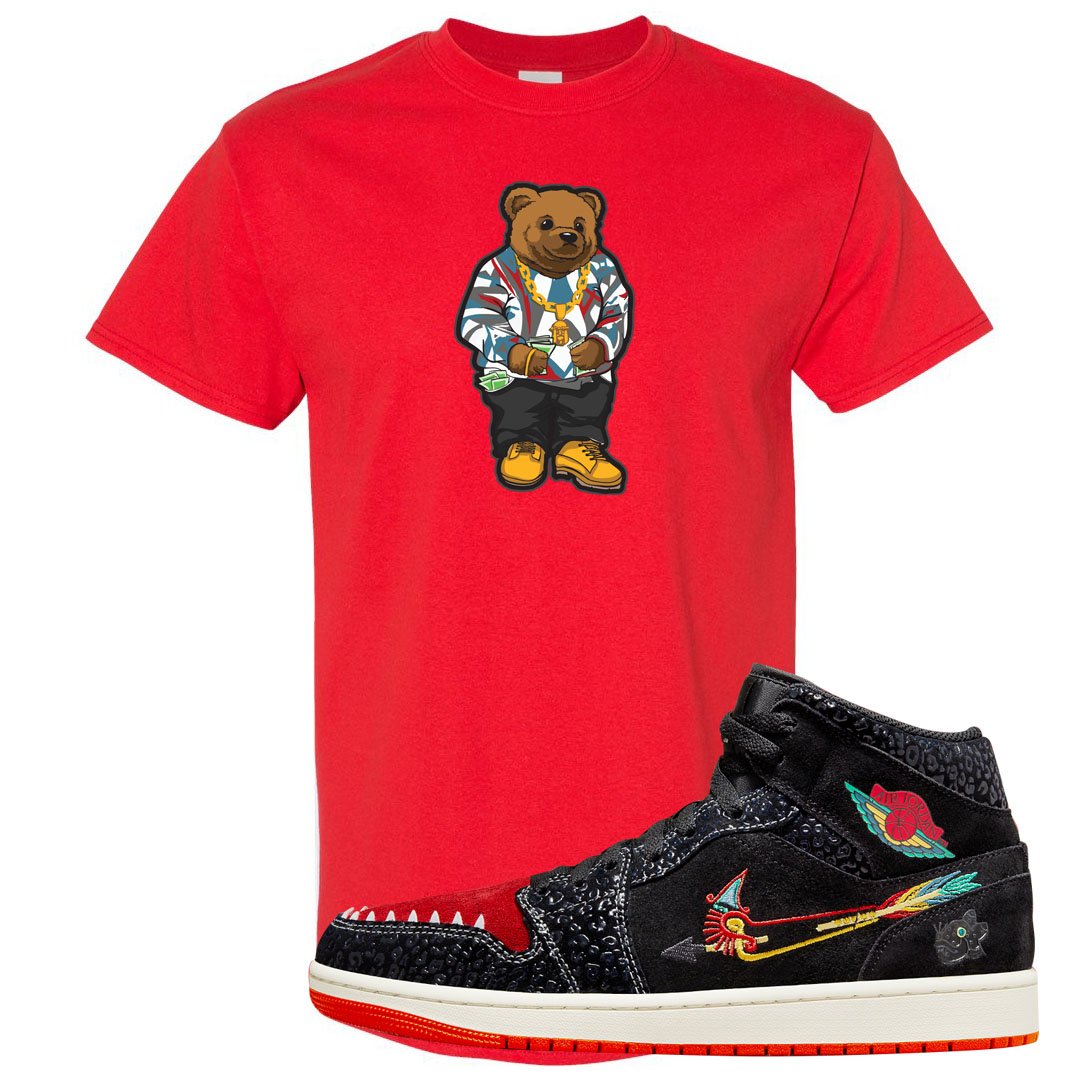 Always Familia Mid 1s T Shirt | Sweater Bear, Red