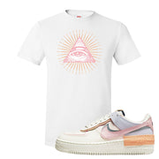 Sail Pink Glaze Orange Chalk 1s T Shirt | All Seeing Eye, White