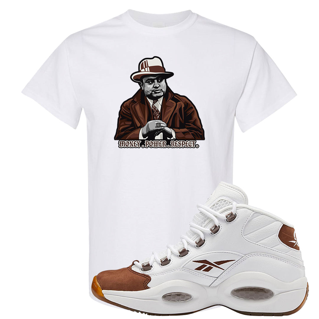 Mocha Question Mids T Shirt | Capone Illustration, White