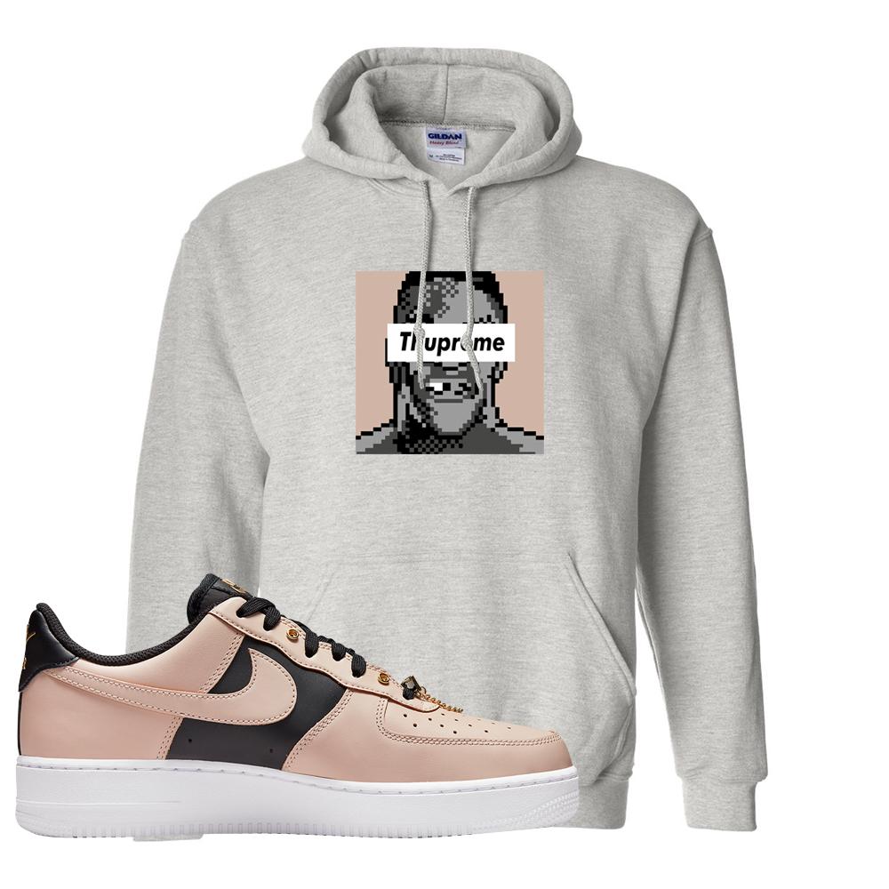 Air Force 1 Low Bling Tan Leather Hoodie | Thupreme, Ash
