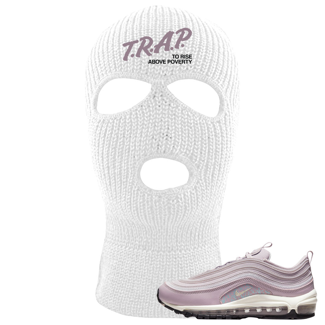 Plum Fog 97s Ski Mask | Trap To Rise Above Poverty, White