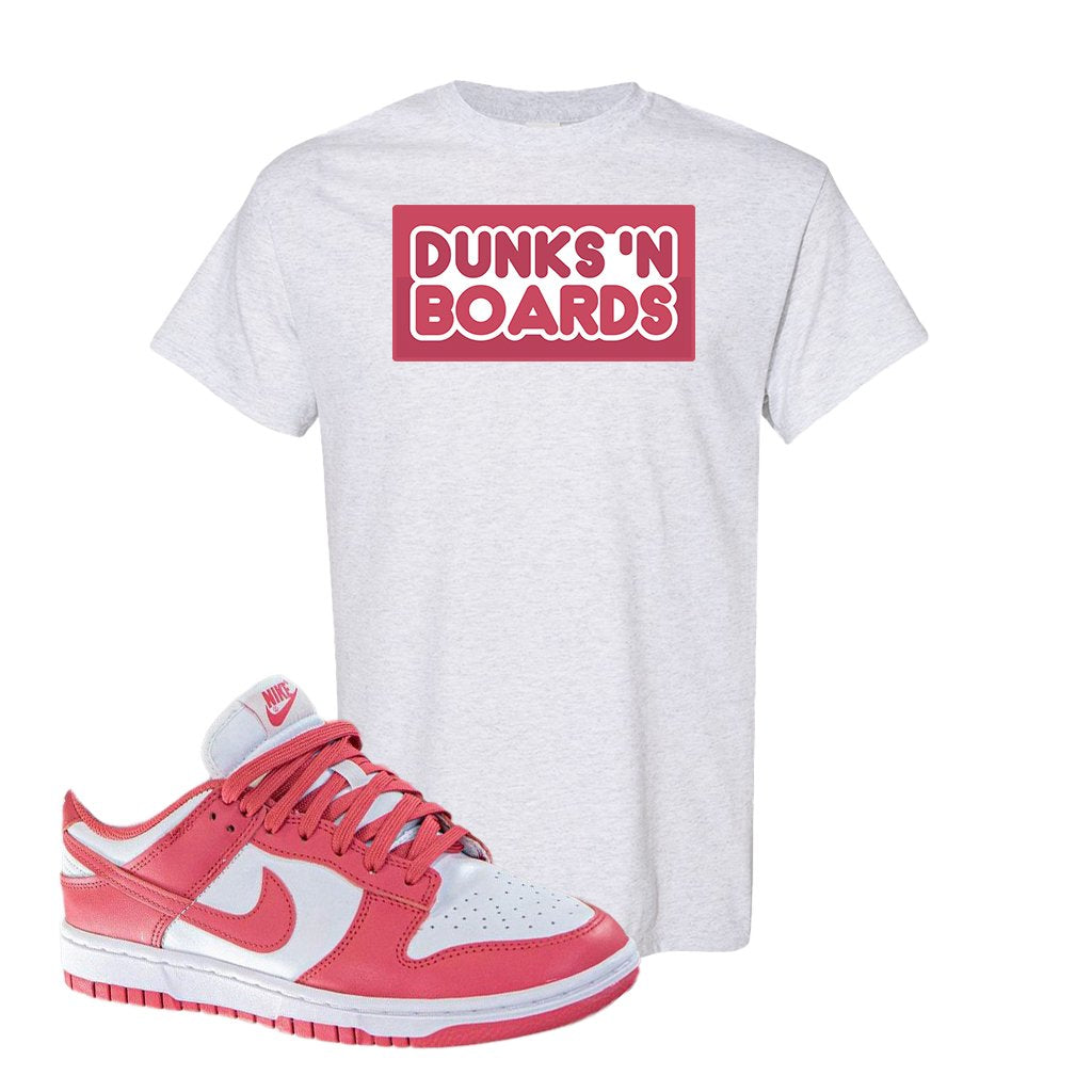 Archeo Pink Low Dunks T Shirt | Dunks N Boards, Ash