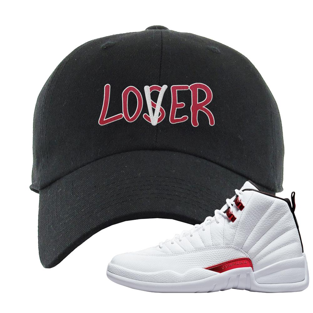 Twist White Red 12s Dad Hat | Lover, Black