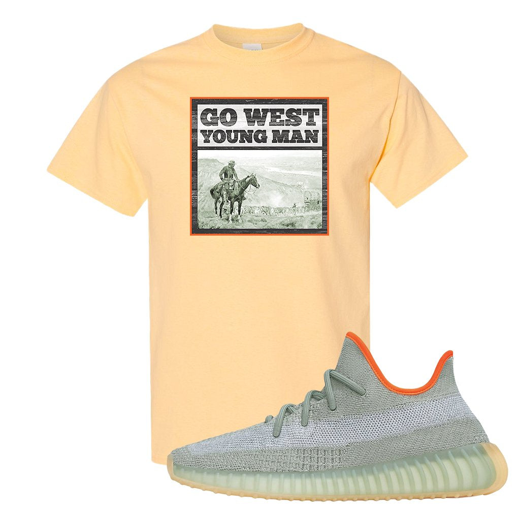 Yeezy 350 V2 Desert Sage Sneaker T Shirt |Go West Young Man | Yellow Haze
