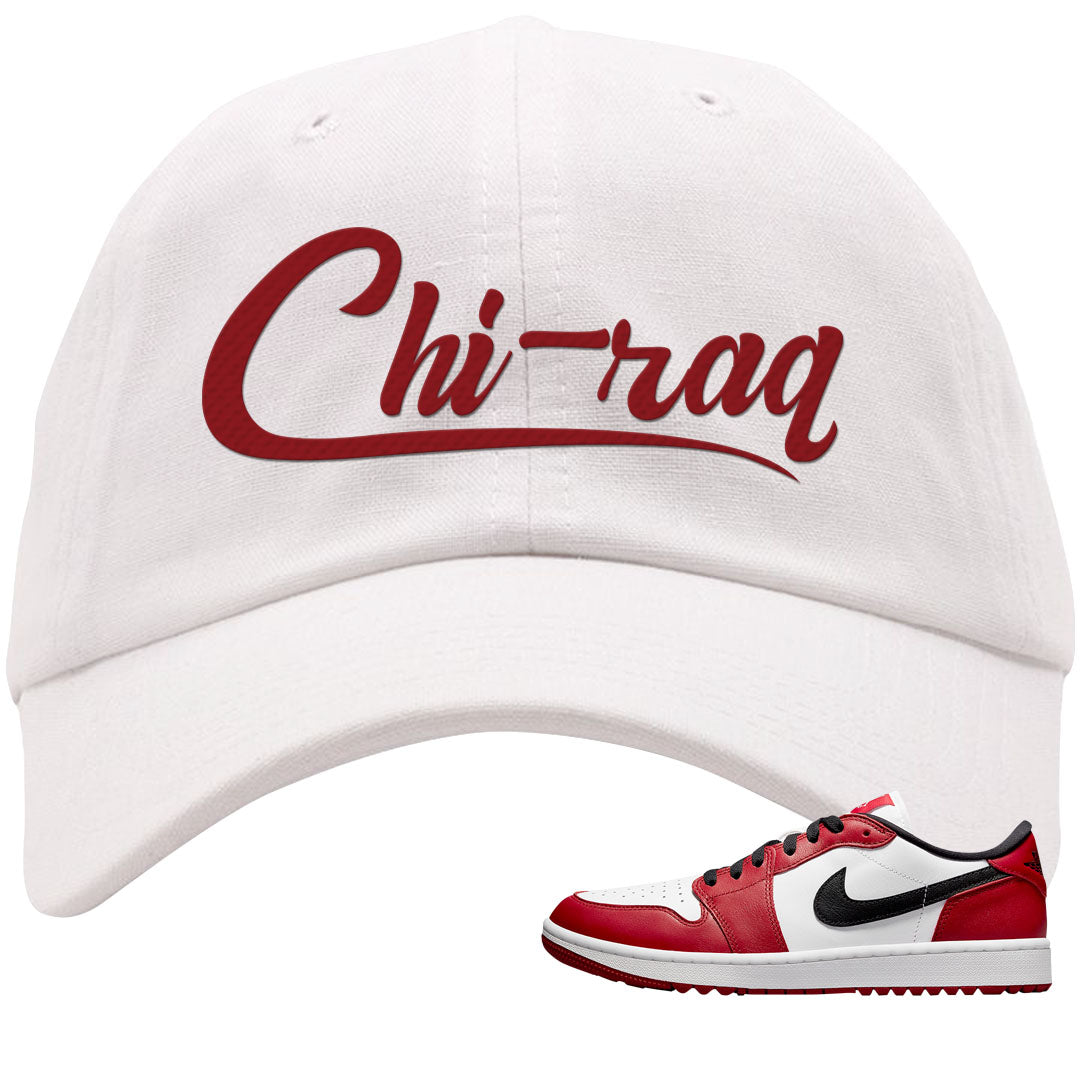 Chicago Golf Low 1s Dad Hat | Chiraq, White