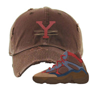 Yeezy 500 High Sumac Distressed Dad Hat | YZ, Chocolate