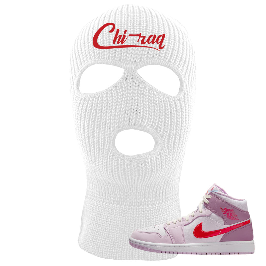 Valentine's Day Mid 1s Ski Mask | Chiraq, White