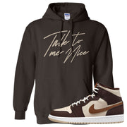 Brown Fleece Mid 1s Hoodie | Talk To Me Nice, Dark Chocolate