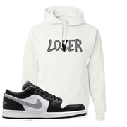 Air Jordan 1 Low Black Medium Grey Hoodie | Lover, White