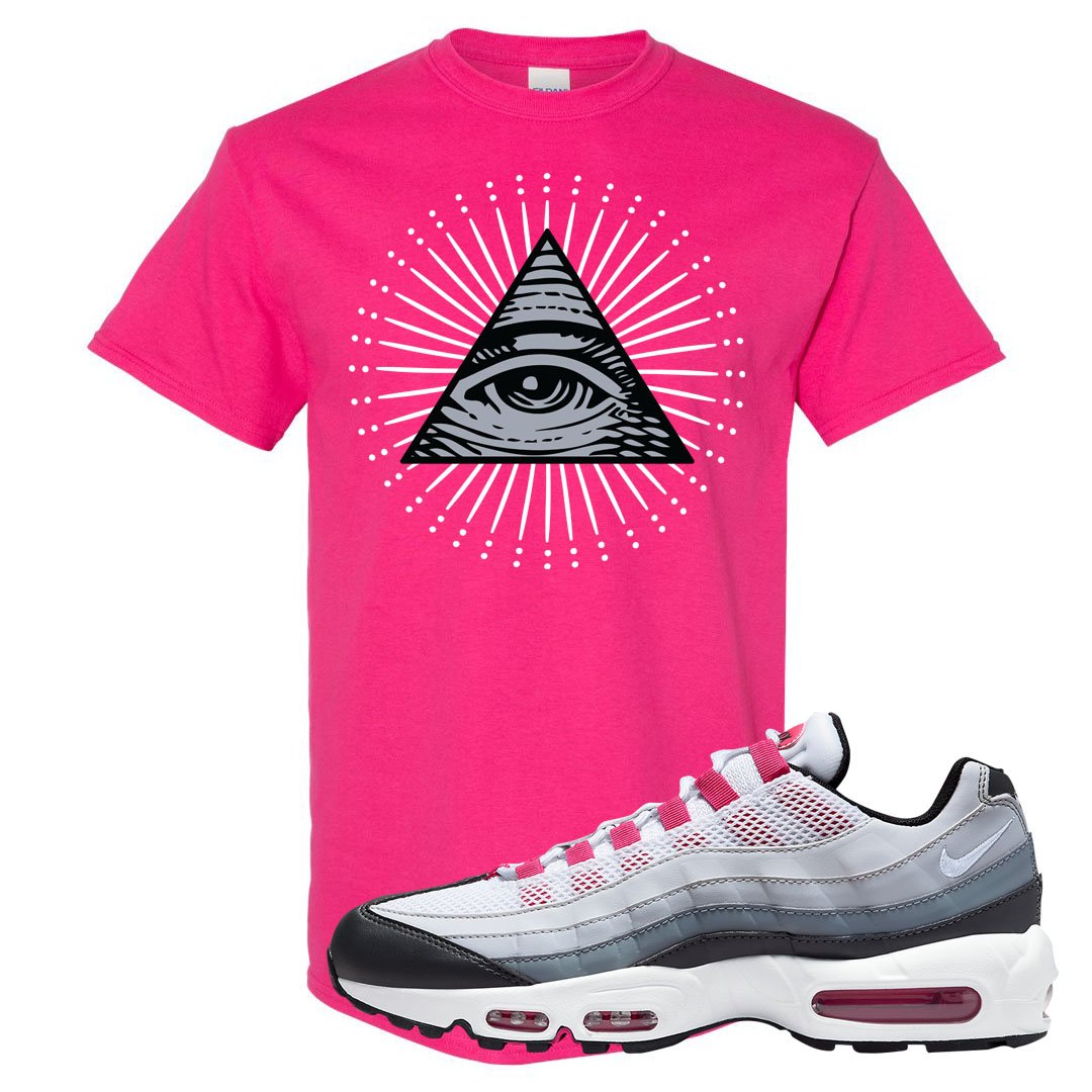 Next Nature Pink 95s T Shirt | All Seeing Eye, Heliconia