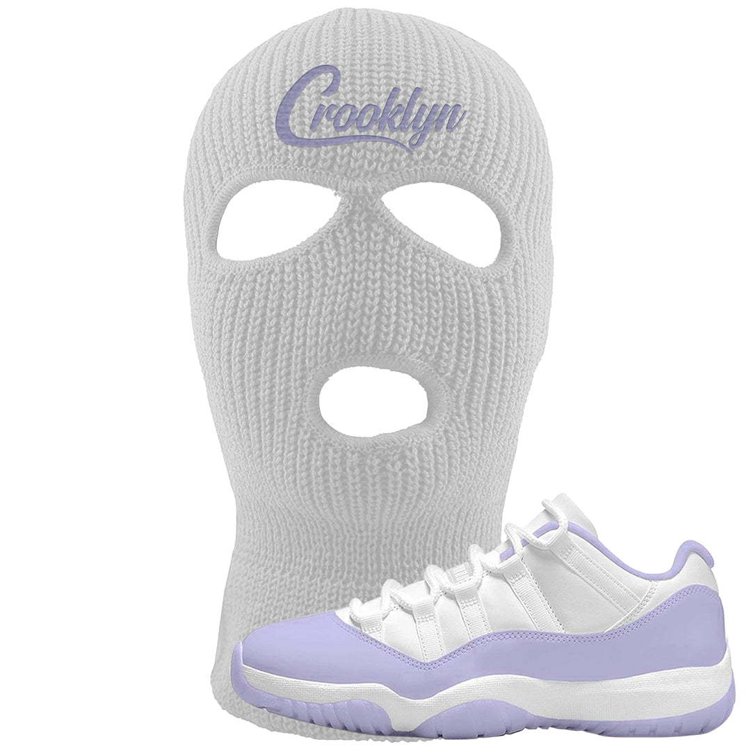 Pure Violet Low 11s Ski Mask | Crooklyn, White