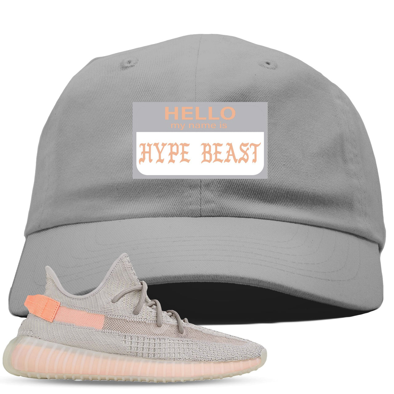 True Form v2 350s Dad Hat | Hello My Name Is Hype Beast Pablo, Light Gray