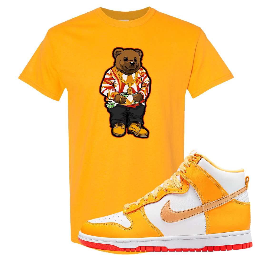 Yellow Gold Orange High Dunks T Shirt | Sweater Bear, Gold