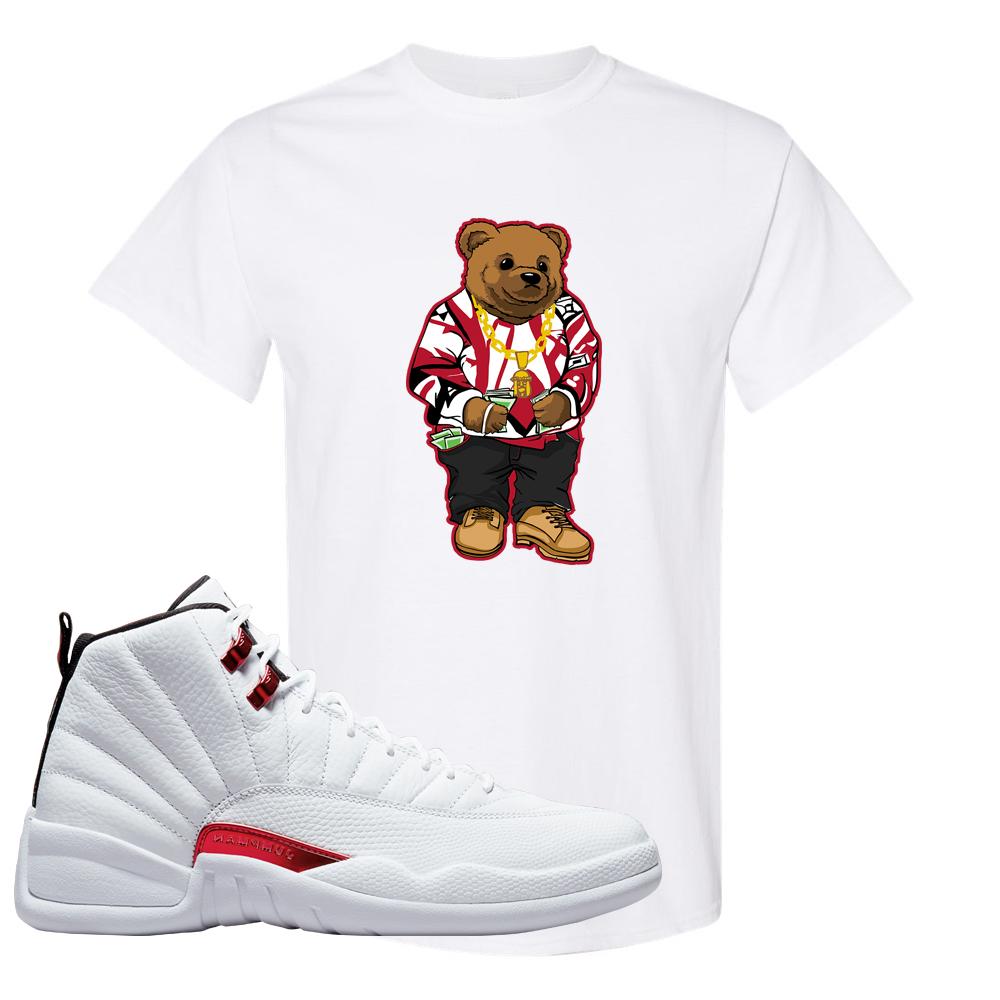 Twist White Red 12s T Shirt | Sweater Bear, White